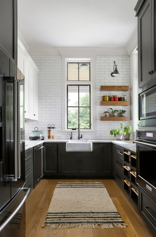 Tall cabinets in a galley kitchen are a great way to utilize vertical space