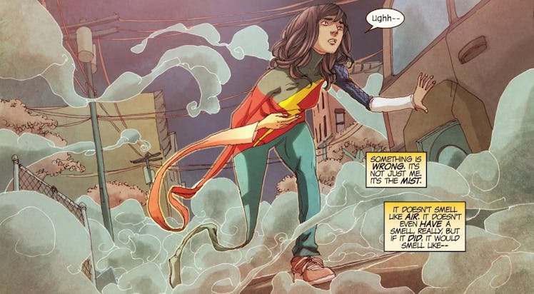 Kamala Khan gets exposed to the Terrigen Mists in Ms. Marvel Vol. 3 #2