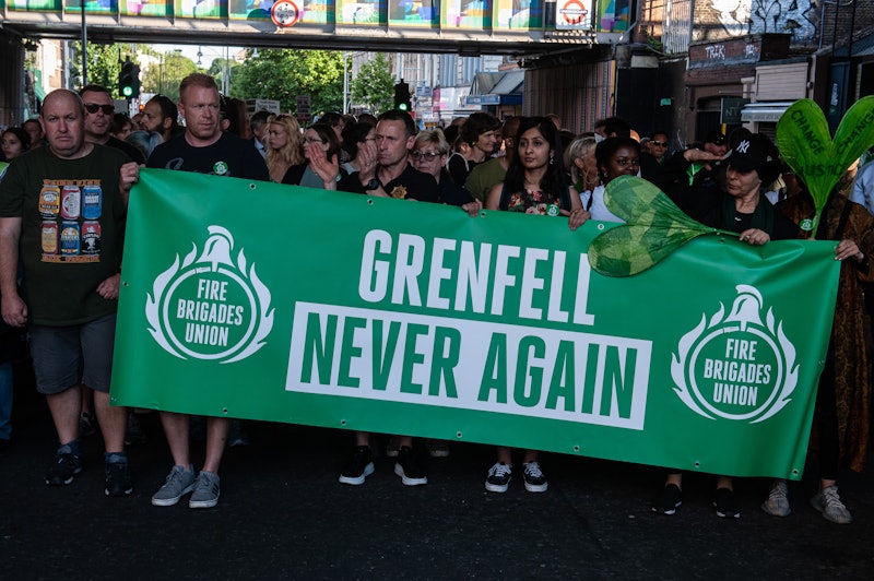 Grenfell Tower tragedy: People march through London on the fifth anniversary