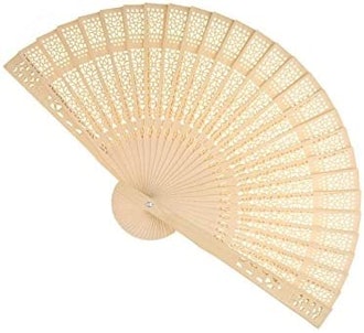 These sandalwood fans are some of the best looking hand fans for weddings.