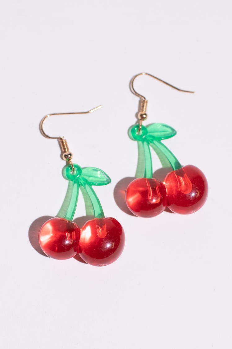 Y2k inspired accessories lucky cherry charm earrings