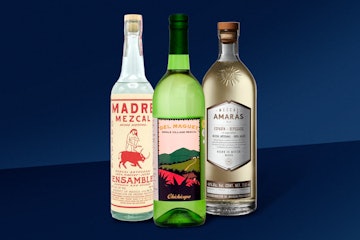 Three different branded Mezcal bottles