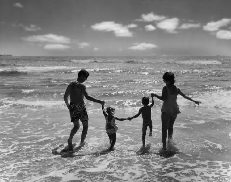 Family on beach