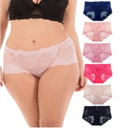Barbra Lace Boyshort Panties (6-Pack)