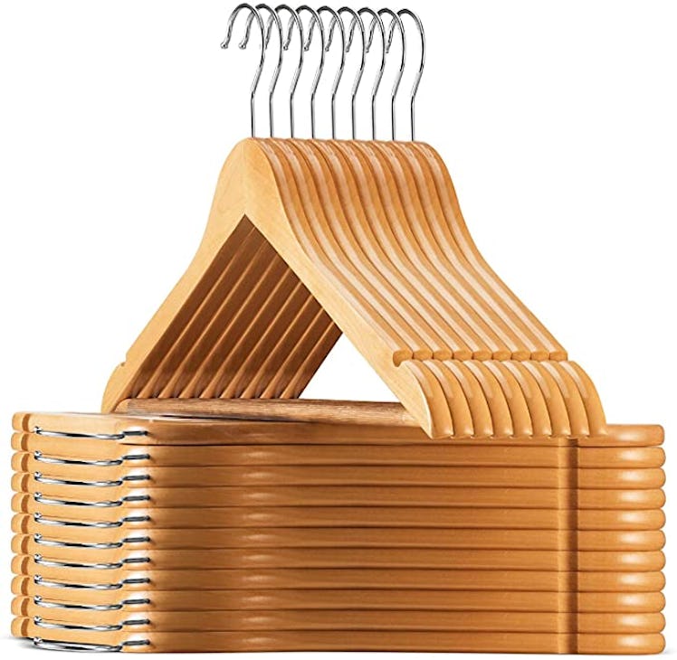 Zober Wooden Hangers (20-Pack)