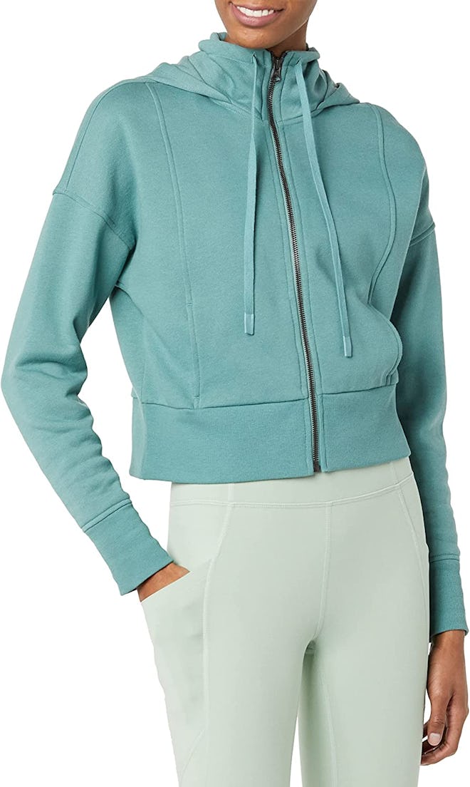 Core 10 Fleece Cropped Zip-Up Hoodie Sweatshirt