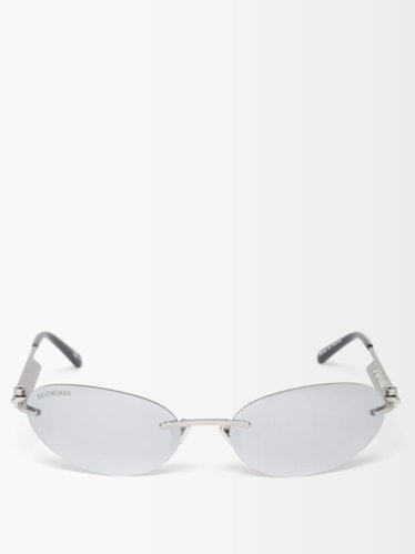 Balenciaga neo oval metal sunglasses