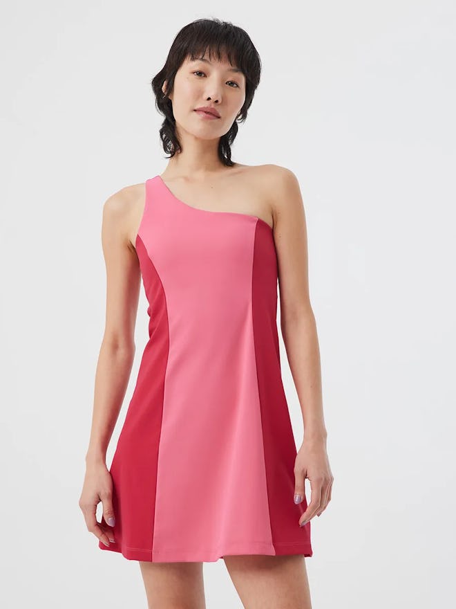 Outdoor Voices two-tone one shoulder dress