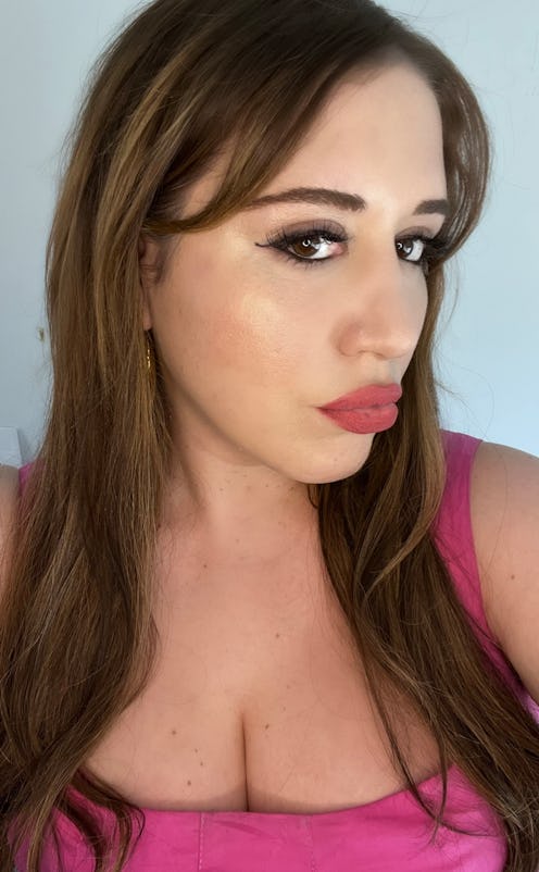 Danielle Sinay wears Danessa Myricks Beauty Yummy Skin Blurring Balm Powder.