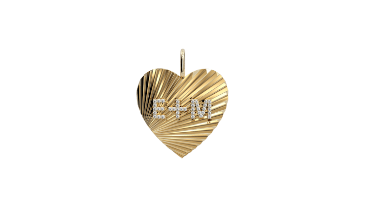 Personalized Fluted Heart Charm