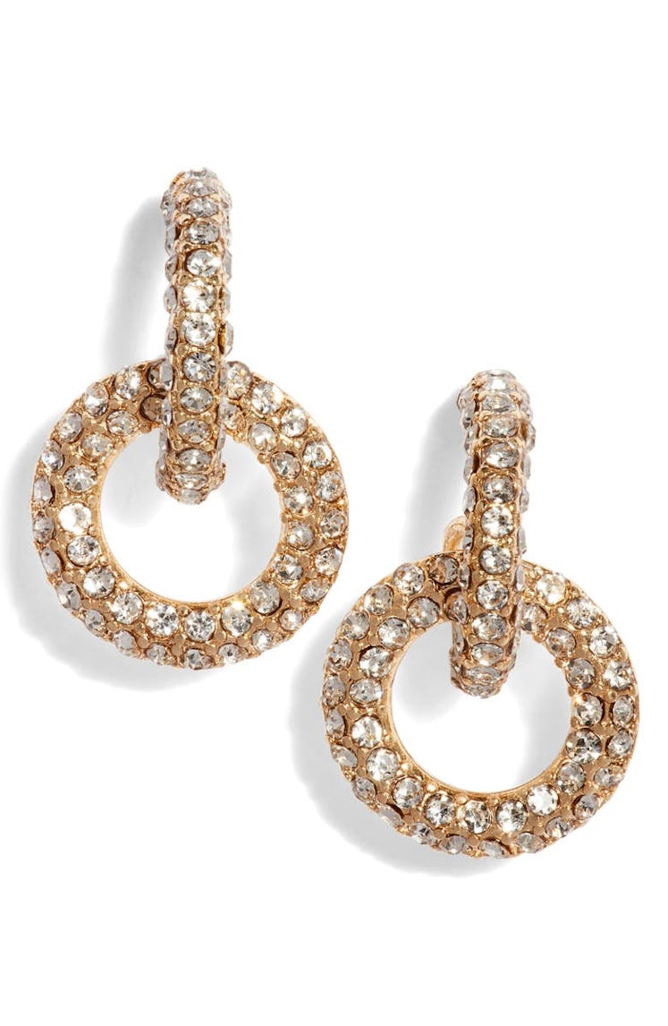 Crystal Huggie Hoop Drop Earrings Stella + Ruby