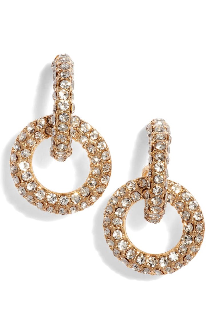 Crystal Huggie Hoop Drop Earrings Stella + Ruby