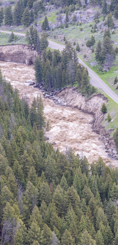 Torrential rainfall causing historic flooding in Yellowstone National Park