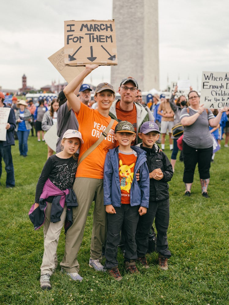 A mother and father with their three children at the March for Our Lives Rally in Washington, D.C. T...