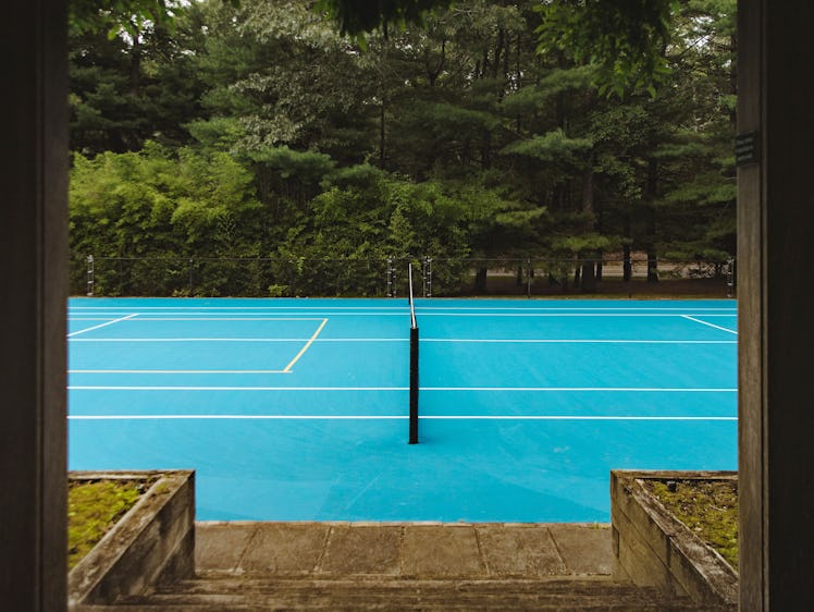 the tennis court at EHP in the hamptons