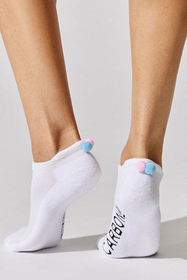 Socks with PomPom In White