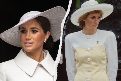 Meghand Markle and Princess Diana In The Statement White Hat