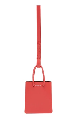 Medea Mini Long Neck Strap Leather Bag in Poppy Red