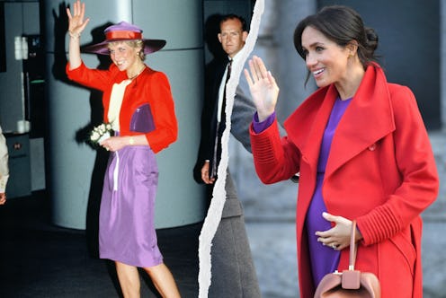 Pregnant Meghan Markle wearing a very similar dress to the one Princess Dianna did back in 1990