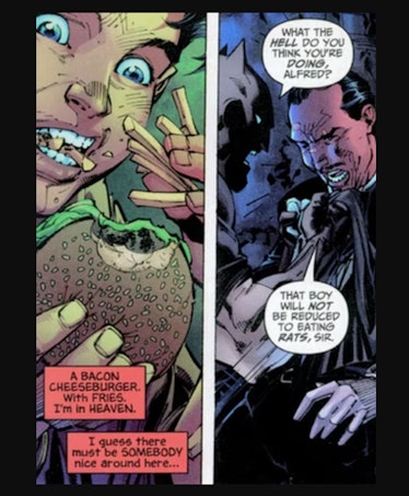 Batman confronting Alfred in Frank Miller's version of Batman