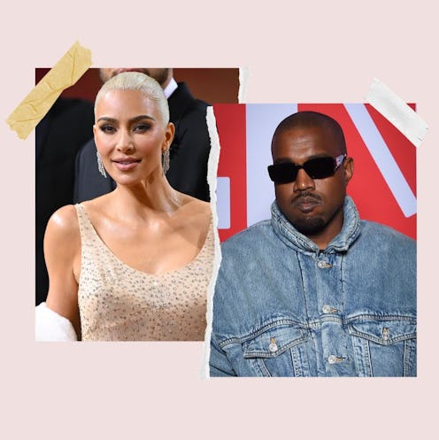 Kim Kardashian (at the 2022 Met) celebrated Kanye West (at the Kenzo Fall/Winter 2022/2023 show in P...