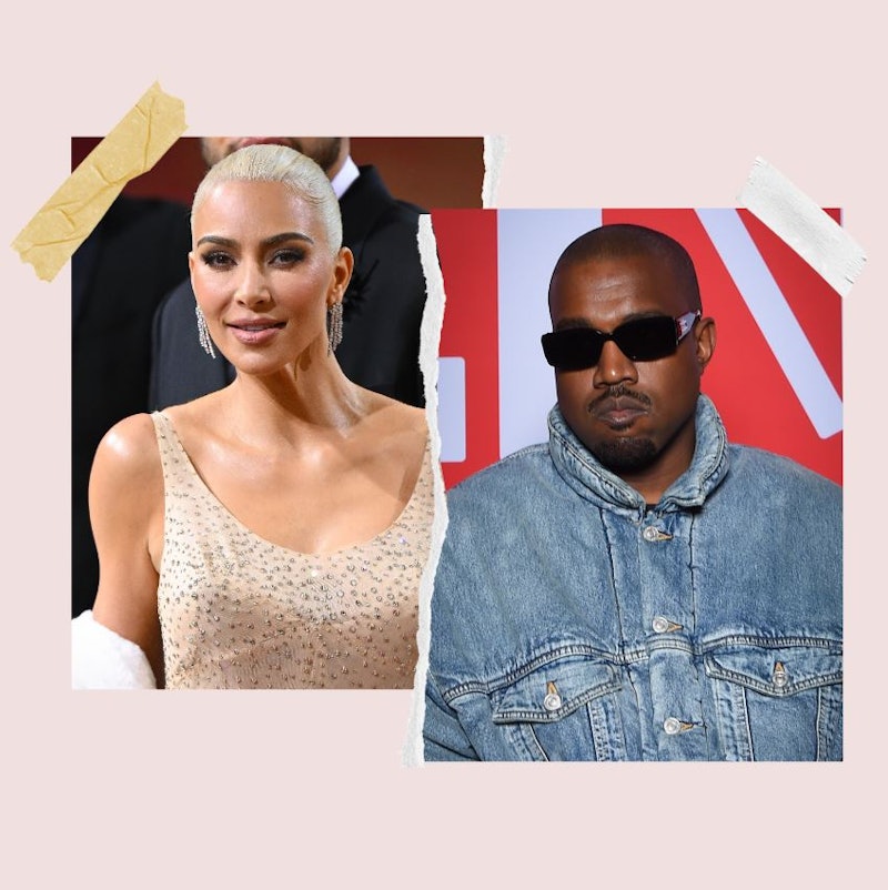 Kim Kardashian (at the 2022 Met) celebrated Kanye West (at the Kenzo Fall/Winter 2022/2023 show in P...
