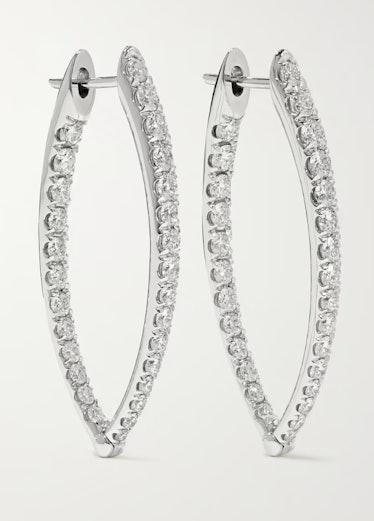 Cristina medium 18-karat white gold diamond earrings