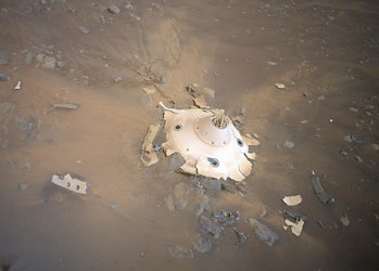 A true alien artifact on Mars: the rear shell of the persevering lander, discarded before landing...