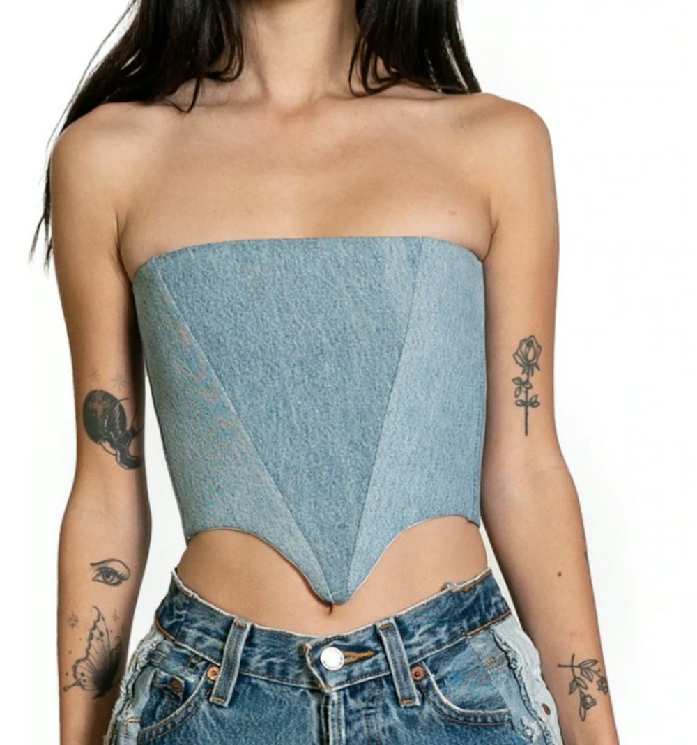 ALPHA CORSET IN VINTAGE DENIM