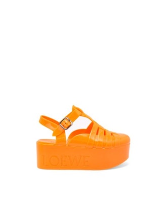 Loewe Orange Luxury Wedge Sandal in Recycled PVC