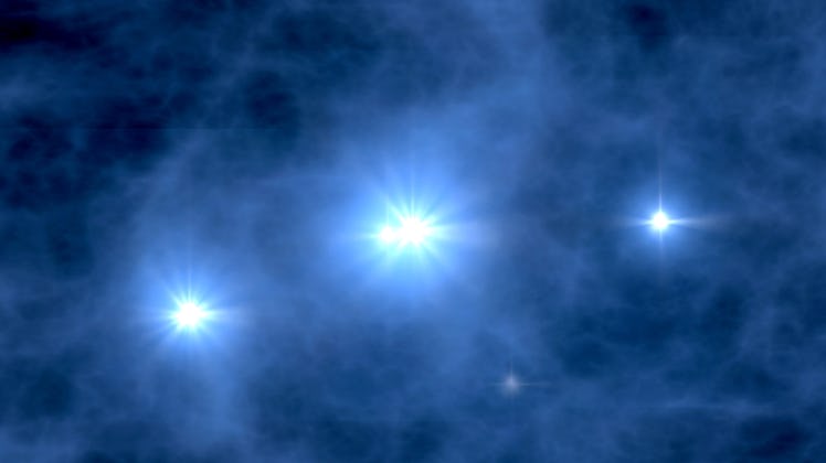 Early stars were made solely of hydrogen and helium.