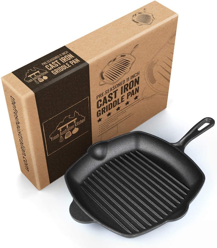 Fresh Australian Kitchen Pre-Seasoned Cast Iron Griddle Pan