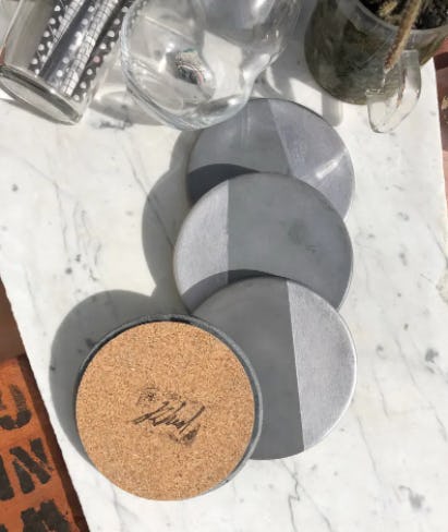 etsy madebyrheal charcoal concrete coaster set