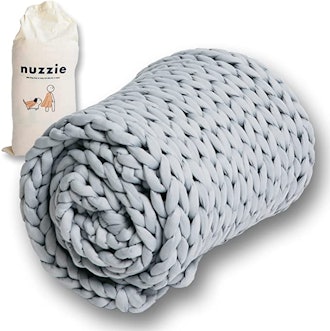 If you prefer a heavier feel, you might like this weighted chunky blanket. 