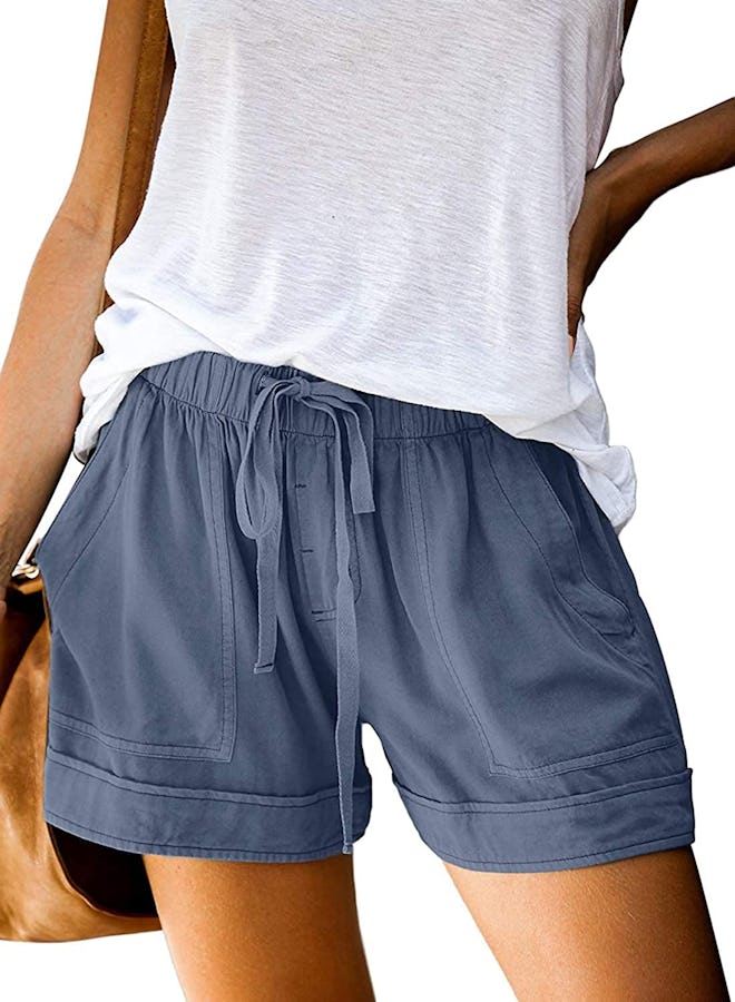 Acelitt Elastic Waist Pocketed Shorts