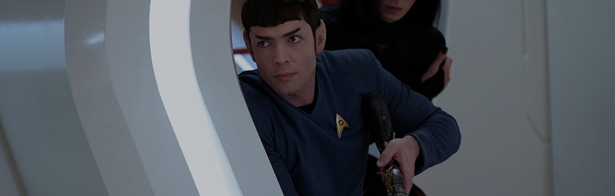 Spock (Ethan Peck) and Dr. Aspen/Captain Angel (Jesse James Keitel) in 'Star Trek: Strange New World...