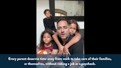 José Rolón (@nycgaydad) and other dads take part in the Paid Leave for All's Father's Day video ca...