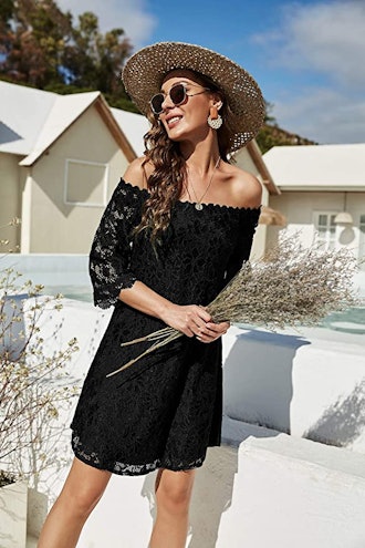 OURS Lace Off Shoulder Shift Dress