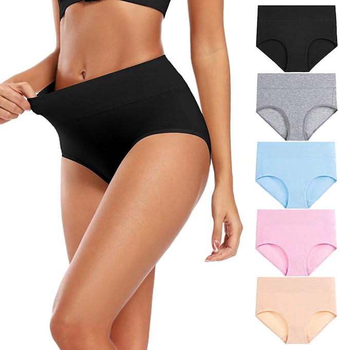 Molasus High-Waisted Cotton Underwear (5-Pack) 