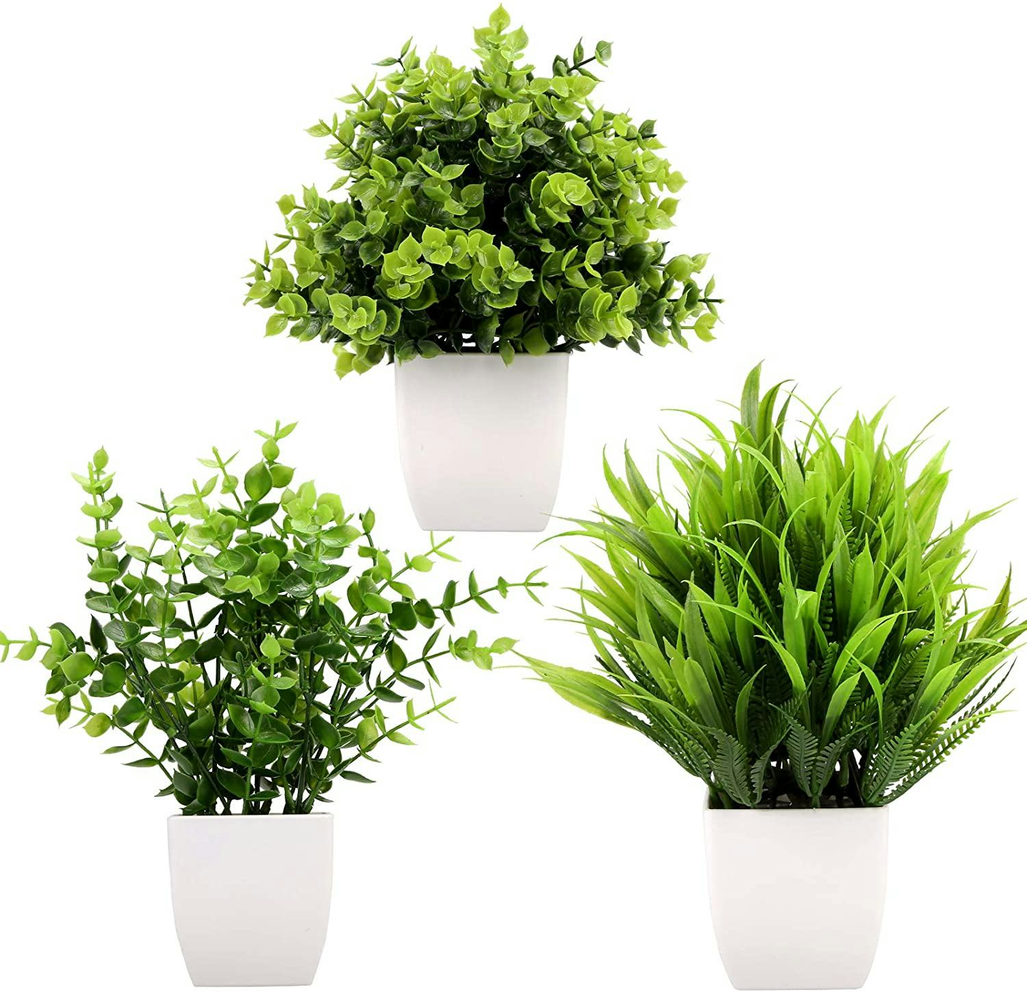 Greentime Mini Fake Plants in Pots (3-Pack)