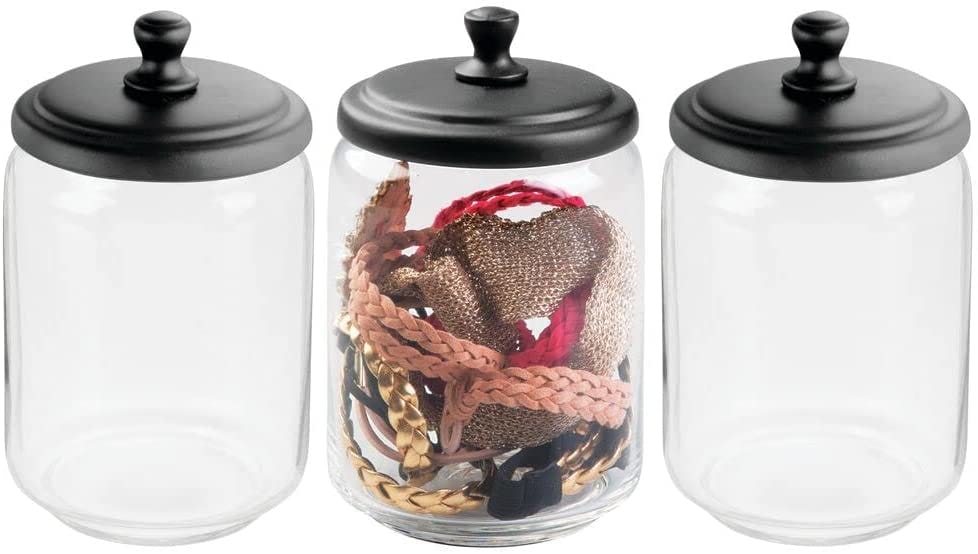 mDesign Modern Glass Canister (3-Pack)