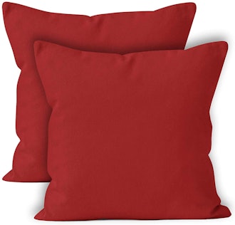 deep red throw pillows