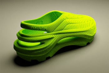 Ambush "100S" metaverse clog in lime green.