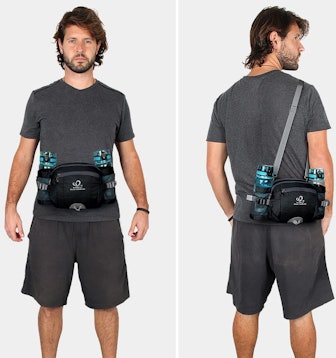 fanny pack with water bottle holder and lumbar padding