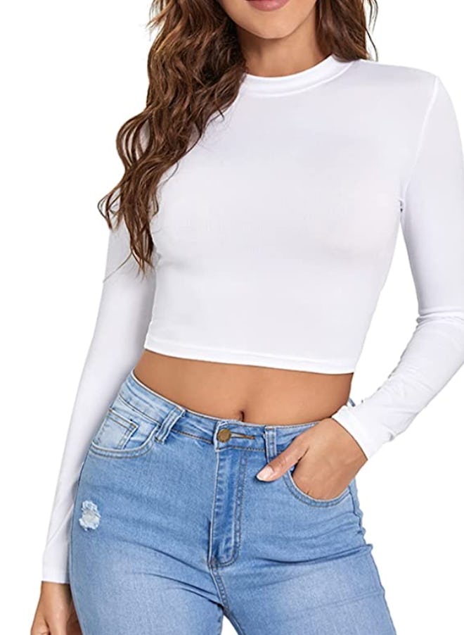 Verdusa Long Sleeve Crop Top