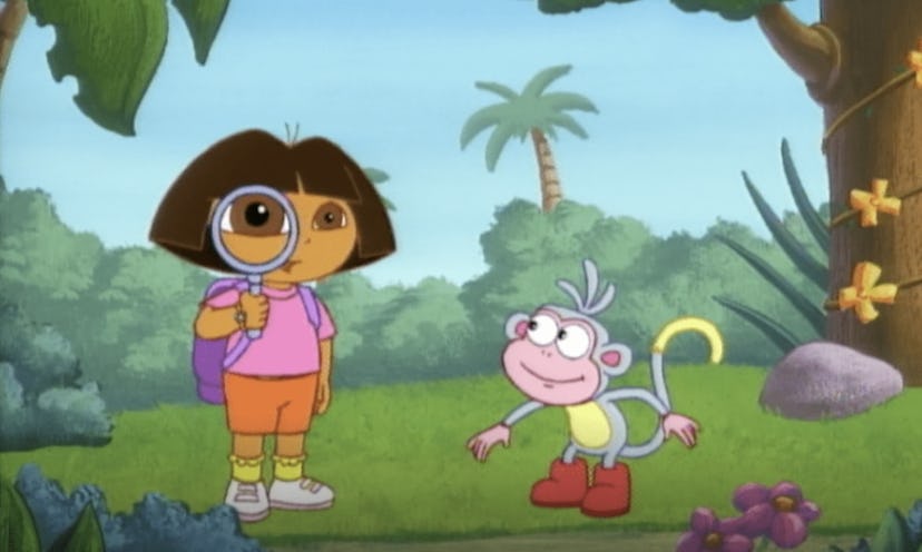 A scene from the 2000s cartoon 'Dora the Explorer.' 