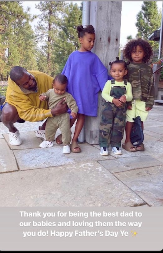Kim K celebrates Kanye West on Father's Day.