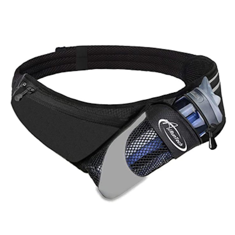 sleek fanny pack with water bottle holder