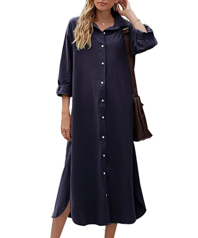 Sopliagon Cotton and Linen Shirt Dress 