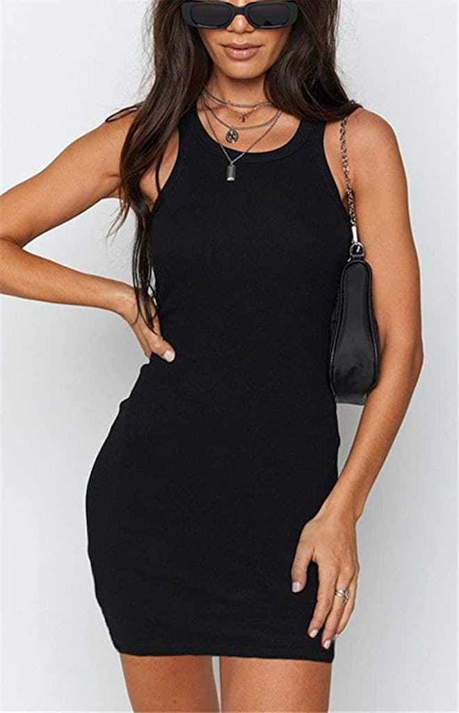 Samefar Ribbed Scoop Neck Tank Dress